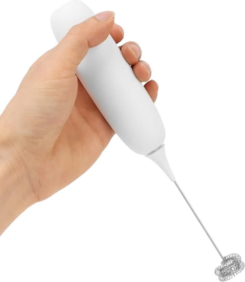 Melkopschuimer Schuimmaker Eierklopper Dranken Bereiden Draadloze Handheld Werking 23.8 cm Wit