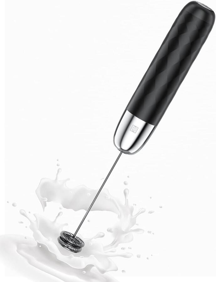 Melkopschuimer Schuimmaker Koffie Maken USB-C Oplaadbaar 15 Seconden Schuim Zwart Zilver