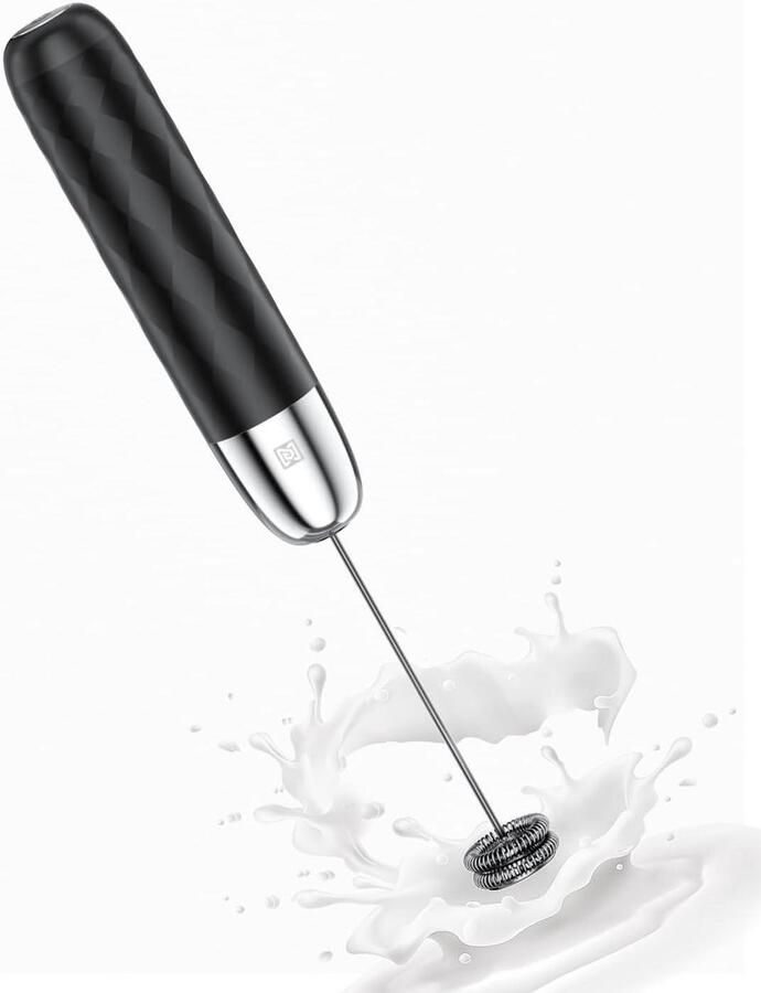 Melkopschuimer Schuimmaker Koffie Maken USB-C Oplaadbaar 15 Seconden Schuim Zwart Zilver