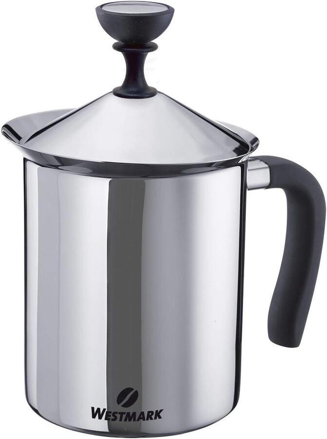 Melkopschuimer Schuimmaker Koffie Specialiteiten Vaatwasserbestendig 800 ml Zilver Zwart