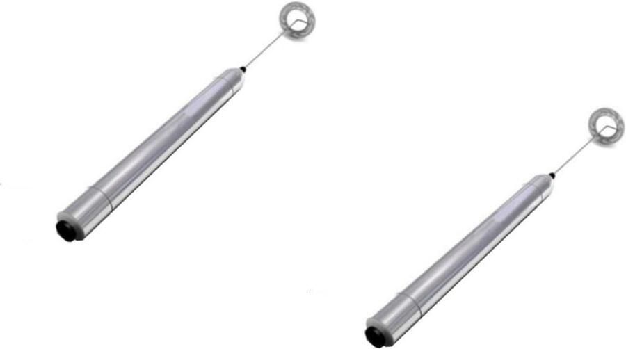 Melkopschuimer Set Koffie Mixer Dranken Bereiden Krachtige Motor 2 Stuks Zilver