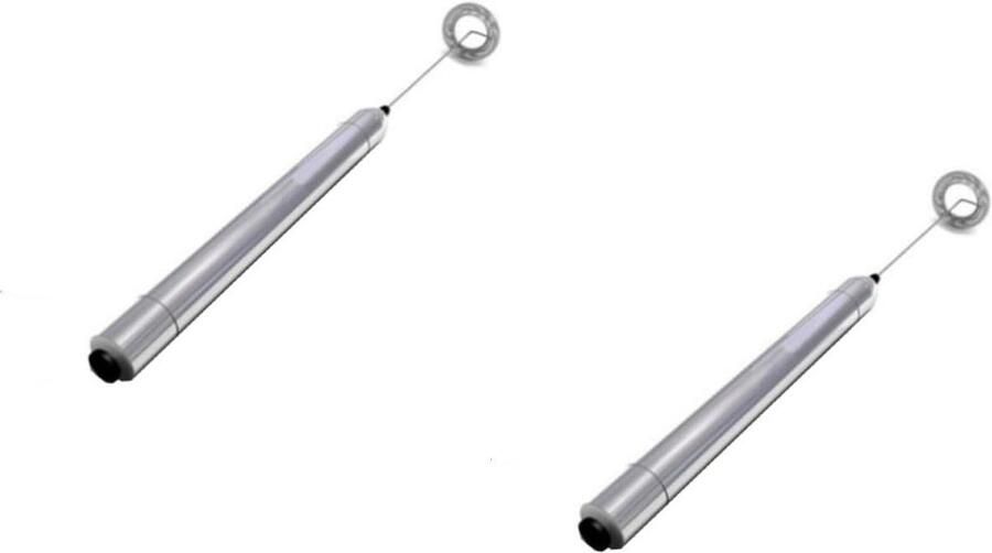 Melkopschuimer Set Koffie Mixer Dranken Maken Stil Motor 2 Stuks Zilver