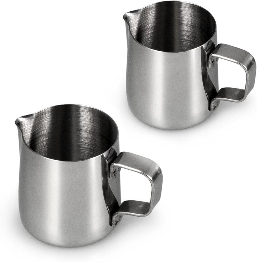 Melkopschuimer Set van 2 RVS 150 ml Hoogglans zilver Voor perfecte cappuccino ShopVlot