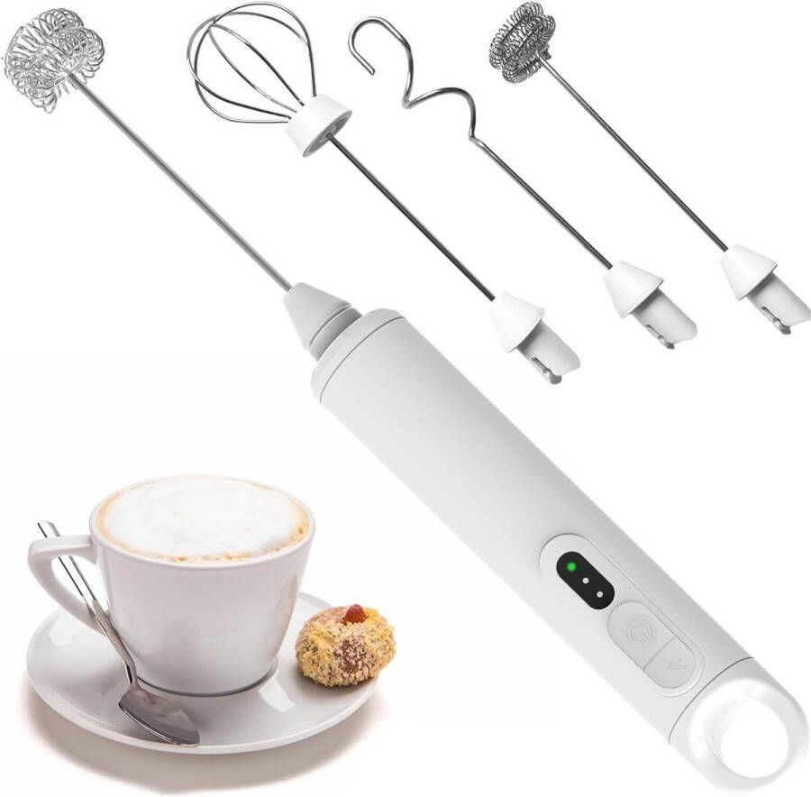 Melkopschuimer USB oplaadbaar 3 snelheden 3 gardes eieren koffie lattes cappuccino