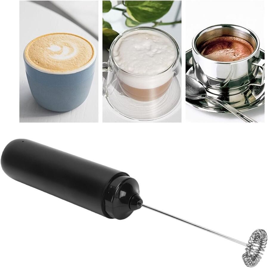 Melkopschuimer Wand Drankmixer Garde Koffie Maken Ultrasnelle Schuimmaker Compact Ontwerp Zwart