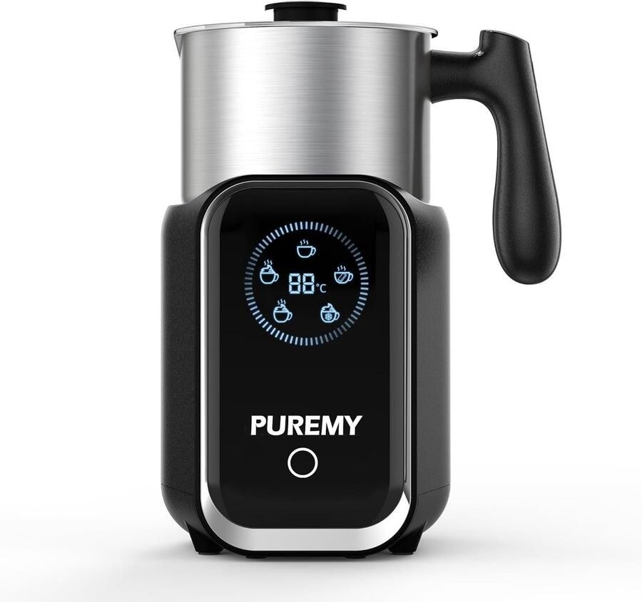 Melkopschuimer Zwart 600 ml Elektrische Melkopschuimer met LCD-aanraakscherm Voor Koffieliefhebbers