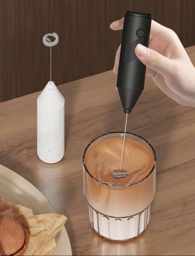 Melkopschuimer Zwart – Romig Melkschuim voor Koffie Latte & Cappuccino – Elektrisch & Handmatig