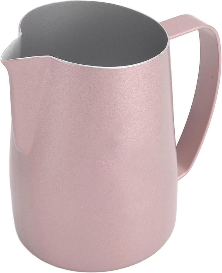 Melkopschuimerbeker Melkopschuimkan Koffie Latte Art Afgeschuinde Mond 450 Ml Glanzend Roze