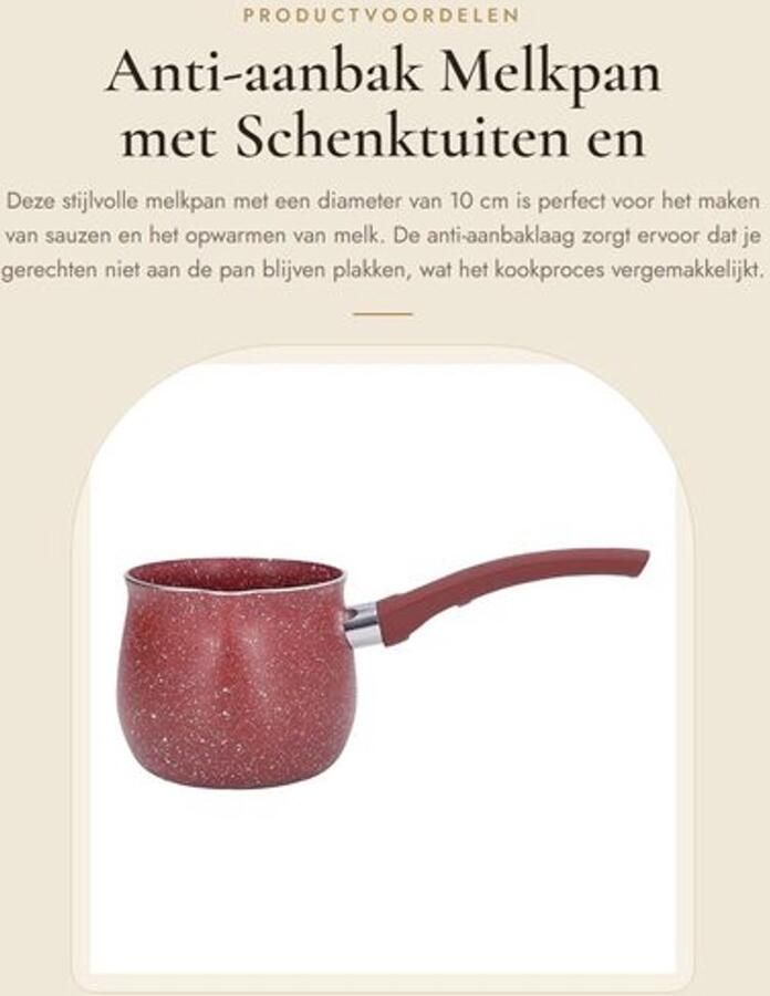Melkpan 10 cm Antiaanbak Sauspan Aluminiumlegering Enkel Handvat Drie Porties Lichtgewicht 196g Sauzenpan
