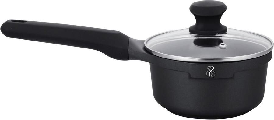Melkpan Aluminium Steelpan Klein Koken op Inductie Extreem Anti-aanbak 16 cm Grijs