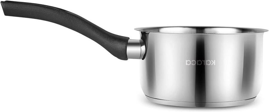 Melkpan Kookpan Klein Koken en Verwarmen Hittebestendig Deksel 1.1 Liter Zilver