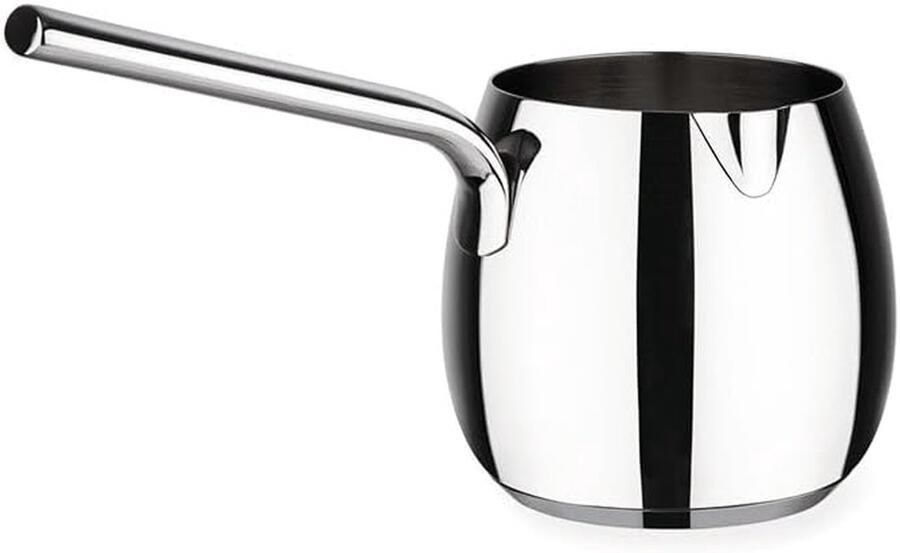 Melkpan Melkkannetje Steelpan Koken van Melk Hoogglans Gepolijst 12 cm Diameter Zilverkleurig