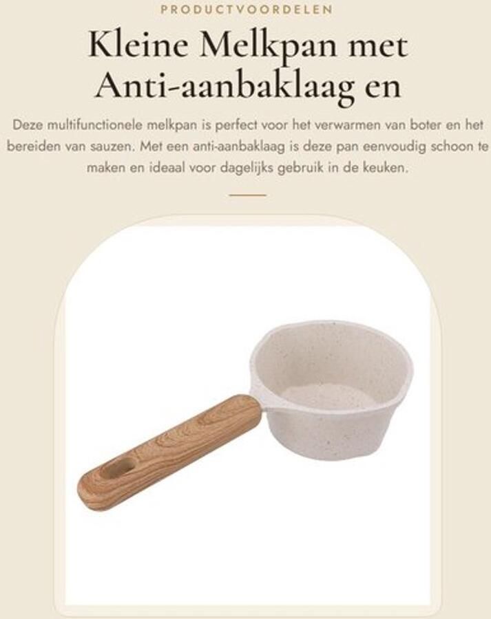 Melkpan met Anti-aanbaklaag Multifunctionele Kookpot Hittebestendige Handgreep Professioneel Oliegietontwerp Gemakkelijk Schoon te Maken Compact Opbergsysteem Sauspannetje