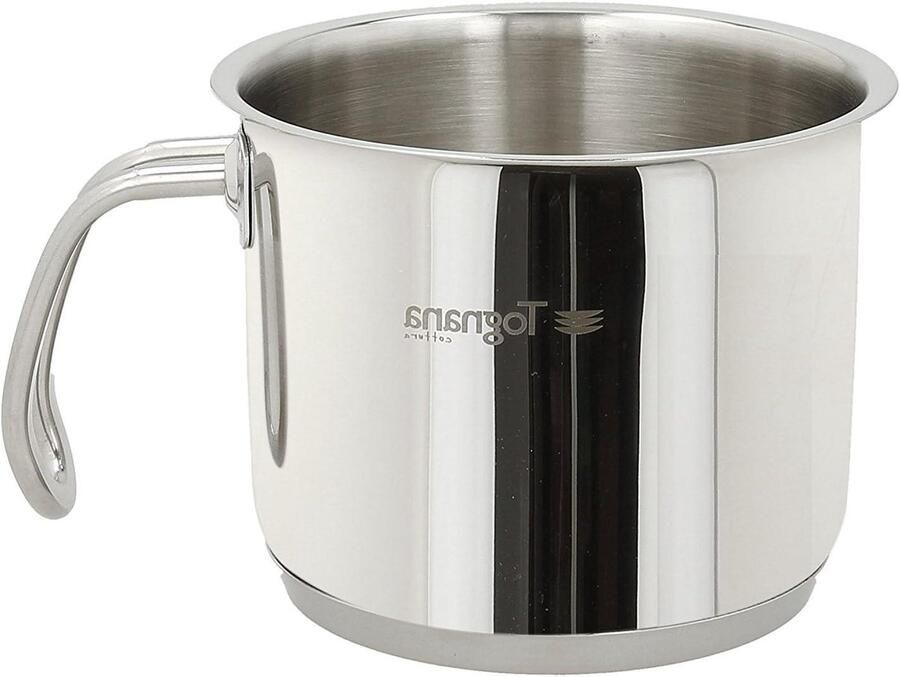 Melkpan Roestvrij Staal Steelpan Klein Melk Opwarmen Meerlaagse Thermobodem 1 Liter Zilverkleurig