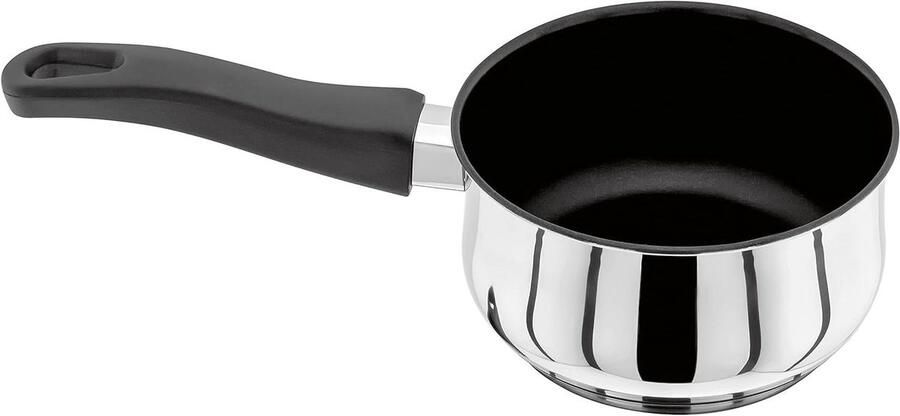 Melkpan RVS Steelpan Klein Melk Opwarmen Excalibur Antiaanbaklaag 900 ml Zilverkleurig