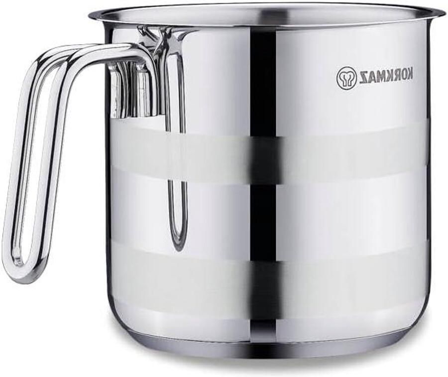 Melkpan RVS Steelpan Melk Koken Melk Warmtegeleidende Handgrepen 2 Liter Zilver