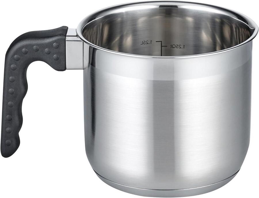 Melkpan Steelpan Koken en verwarmen Geïntegreerd doseersysteem 14 cm 1.6 Liter Roestvrij staal