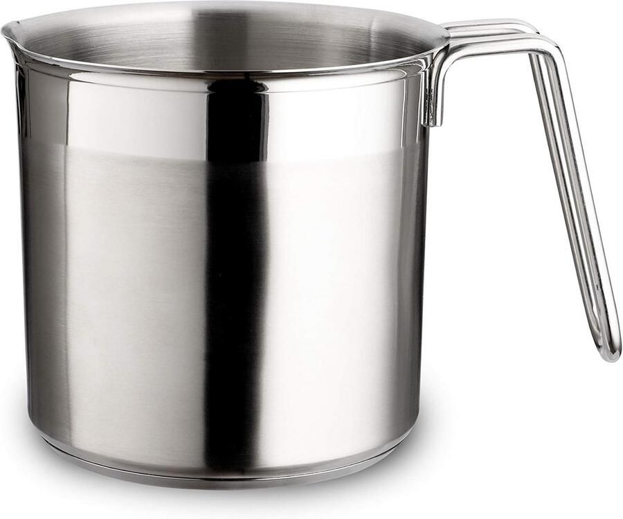 Melkpan Steelpan Vloeistoffen Verwarmen Optimale Warmteverdeling 1 Liter Zilver