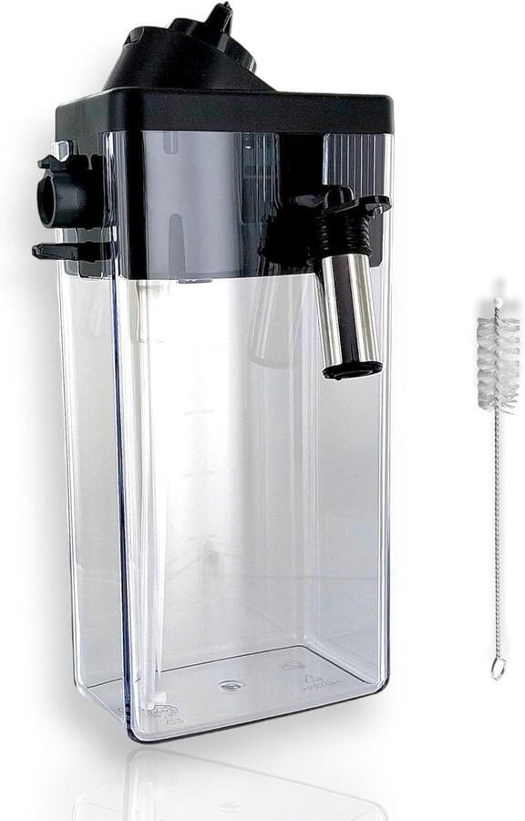 Melkreservoir met deksel Melkkan koffiezetapparaat Cappuccino maken Compleet met borstel 116x95x225 mm Transparant