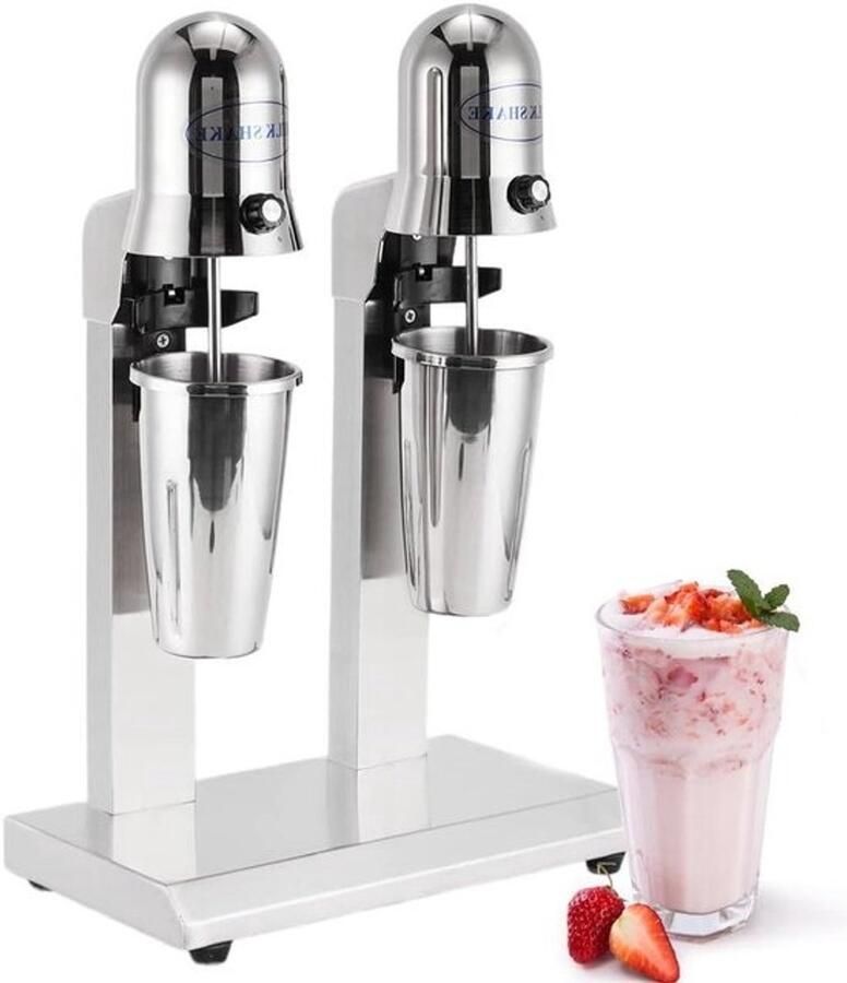 Melkschudmachine Dubbele Kop Milkshake Maker Drankjes Maken Krachtige Dubbele Motor 2x 850ml Bekers Roestvrij Staal