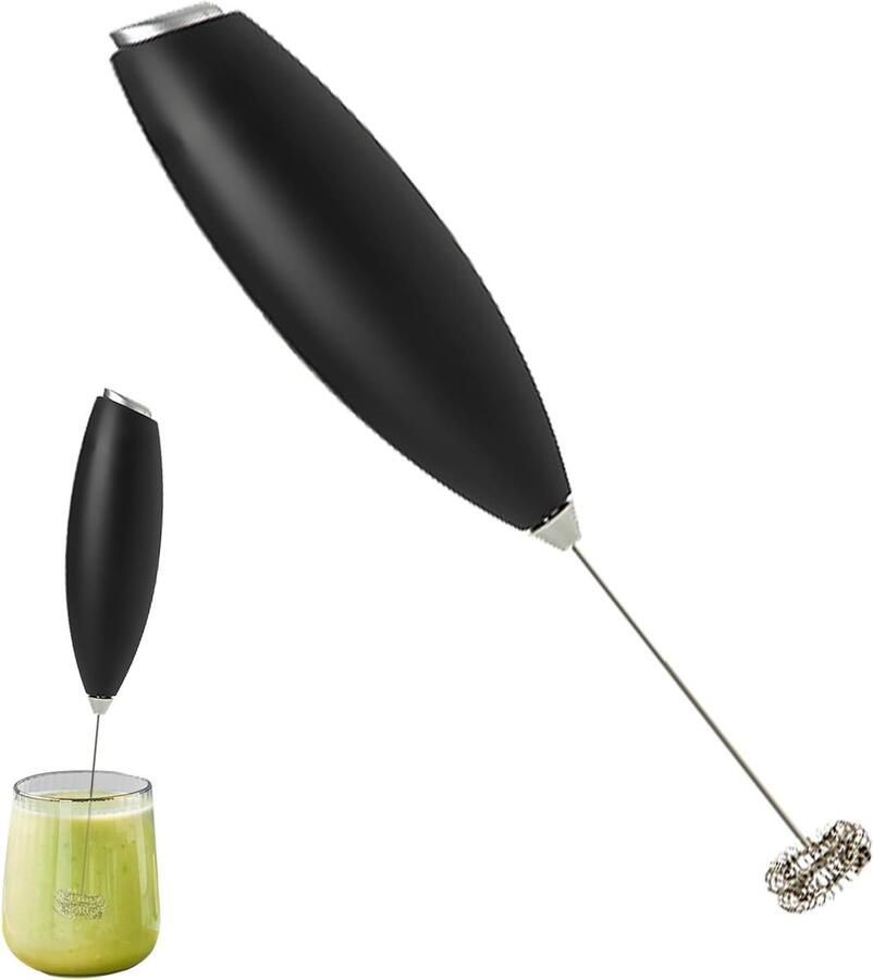 Melkschuimer Gereedschap Mini Mixer Dranken Bereiden Draagbaar Op Batterijen 142 x 59 cm Zwart