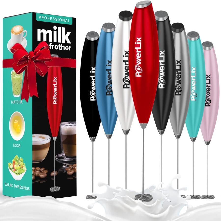 Melkschuimer handgarde Elektrische melkopschuimer schuimer met roestvrijstalen standaard 15-20s krachtige 19000 tpm mini-drankmixer koffie-opschuimer voor latte cappuccino warme