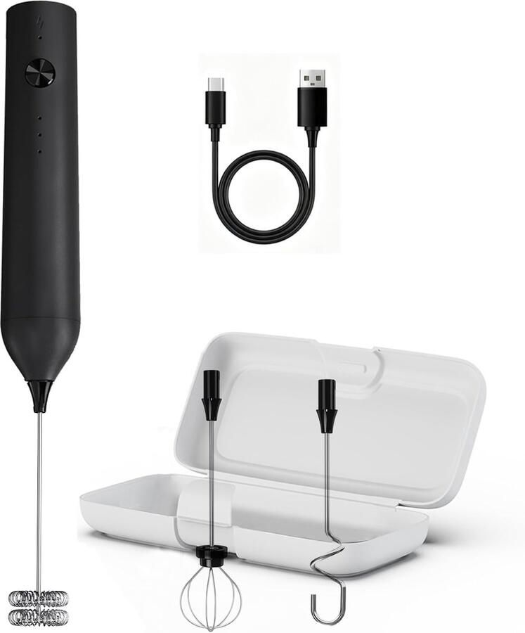 Melkschuimer handmatig Oplaadbaar 3 opzetstukken Geniet van perfect melkschuim ShopVlot