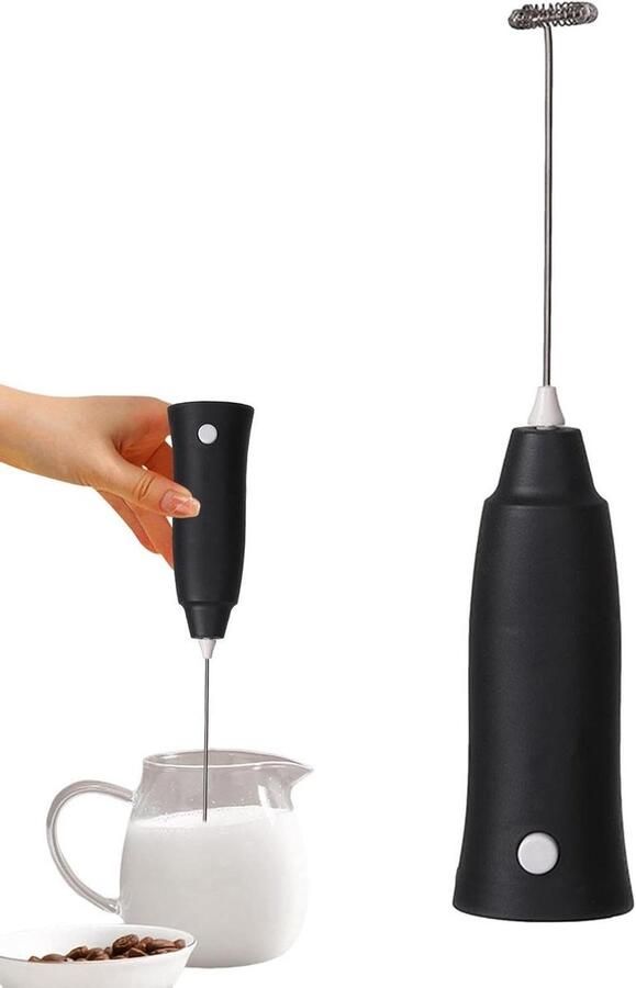 Melkschuimer Koffie mixer Dranken bereiden Batterij aangedreven 1 stuk Zwart