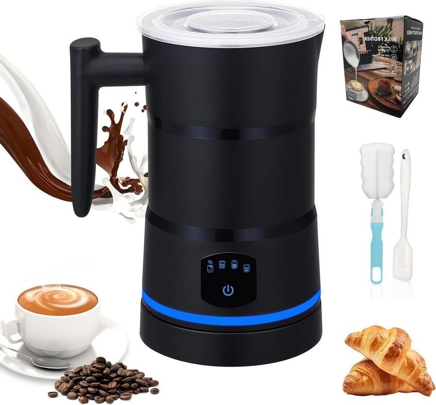 Automatische Melkschuimer Melkopschuimer Apparaat Warme Dranken Maken 4-in-1 Functionaliteit 430 ml Capaciteit Zwart