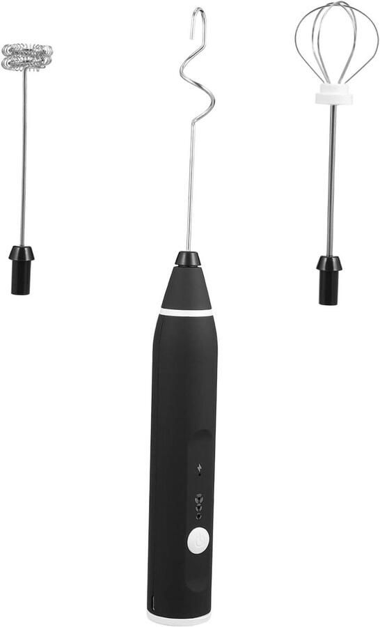 Melkschuimer USB RVS Mixer Koffie Maken Oplaadbaar Compact Formaat Zwart