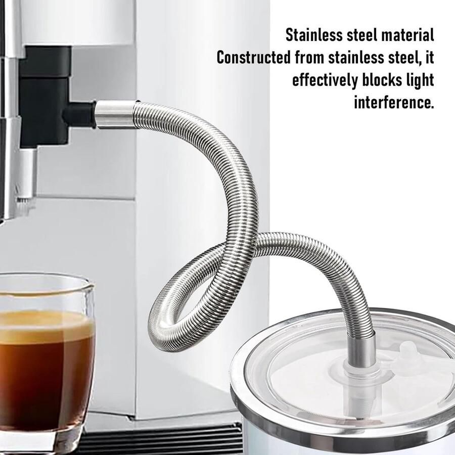 Melkslang Koffiemachine Melkpijp Vervanging Koffie Bereiden Roestvrijstalen Spiraalveer 19 x 10 x 1 cm Zwart
