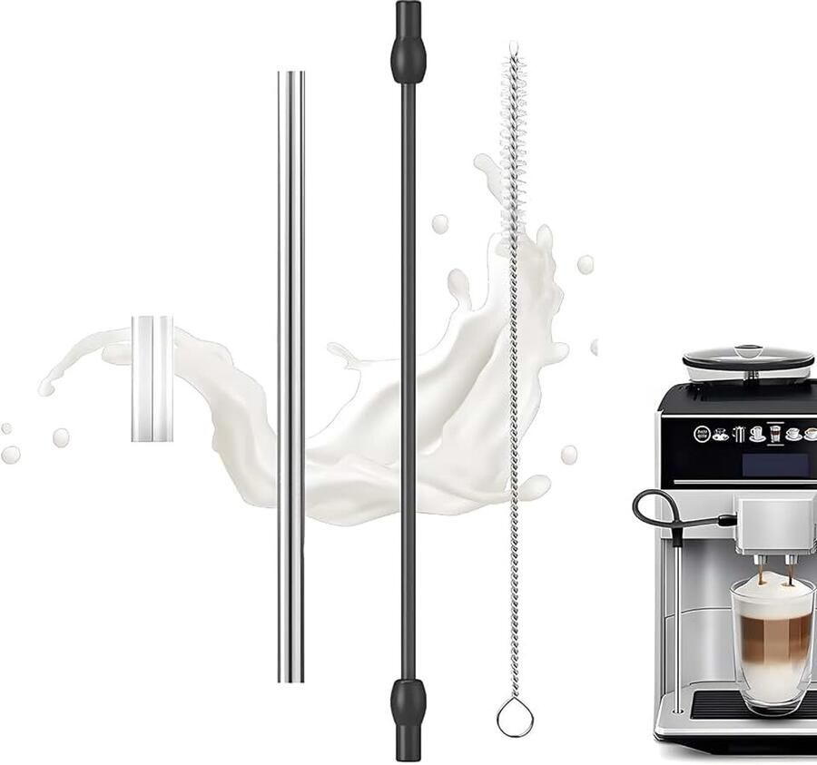 Melkslang set van 4 voor Siemens EQ6 Plus S700 EQ7 melkslang roestvrij staal reserveslangen compatibel met Siemens EQ6 Series 300 500 700 en Bosch VeroAroma volautomatische koffiemachine