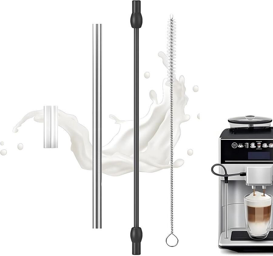 Melkslang set van 4 voor Siemens EQ6 Plus S700 EQ7 melkslang roestvrij staal reserveslangen compatibel met Siemens EQ6 Series 300 500 700 en Bosch VeroAroma volautomatische koffiemachine