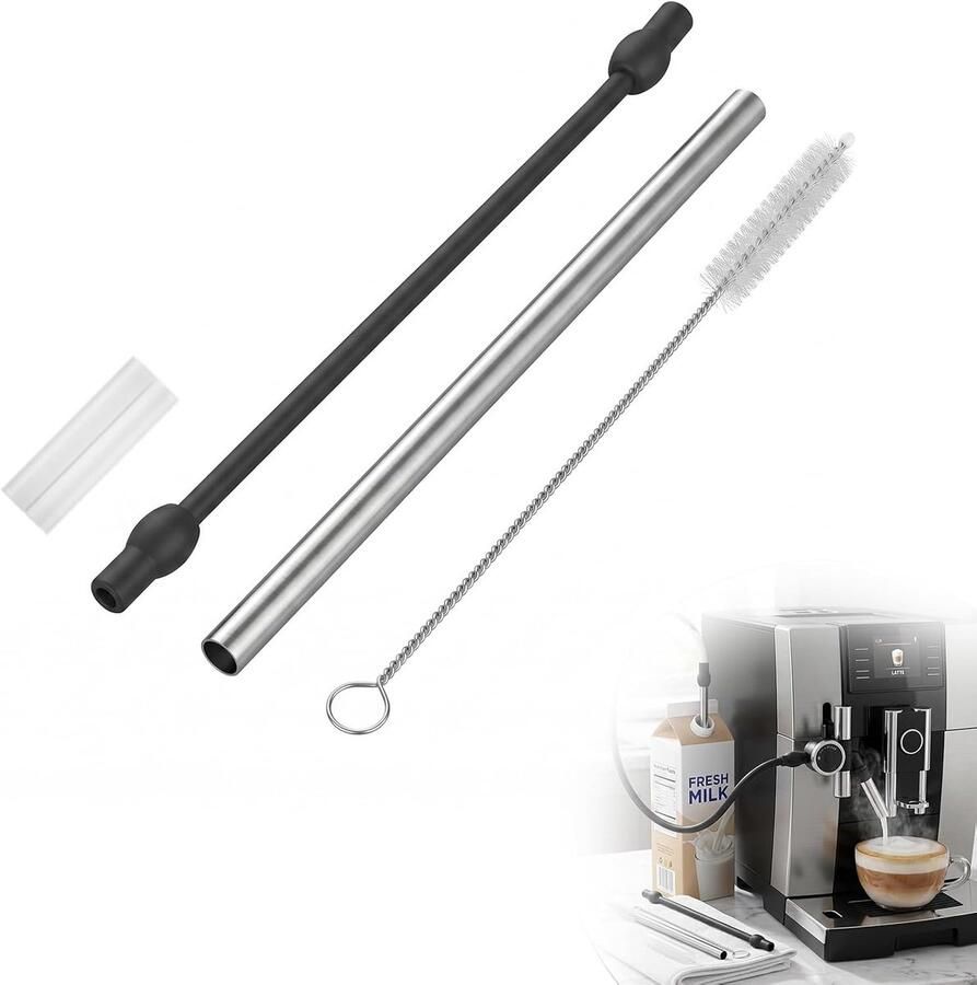 Melkslang vervangset voor koffiemachines melkslangset roestvrijstalen melkslang compatibel met EQ6 EQ7 plus s100 s300 s500 s700 en vergelijkbare koffiemachines