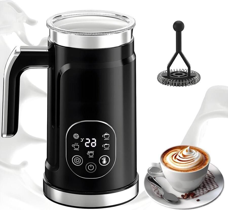 Melkstomer Melkopschuimer Koffie Maken Digitale Touchscreen 300 ml Zwart