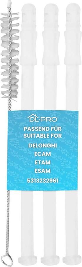 Melkzuigbuis 15 6 cm voor LatteCrema Melksysteem 3 stuks + Reinigingsborstel voor Koffiemachines