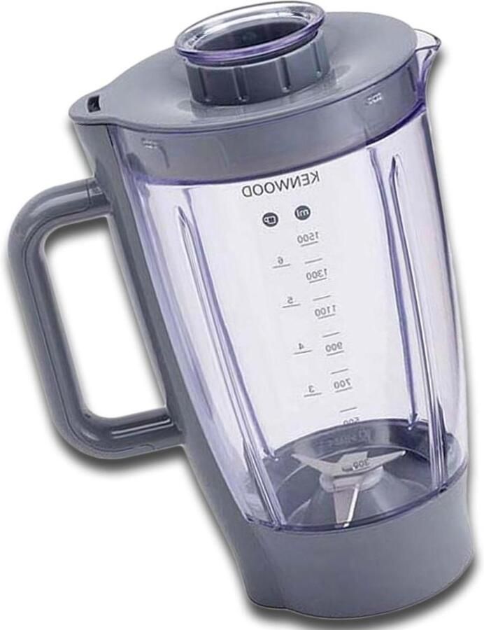 Mengbeker Keukenmachine Acryl Kom Mengen en Mixen Compleet met messen 15 Liter Grijs