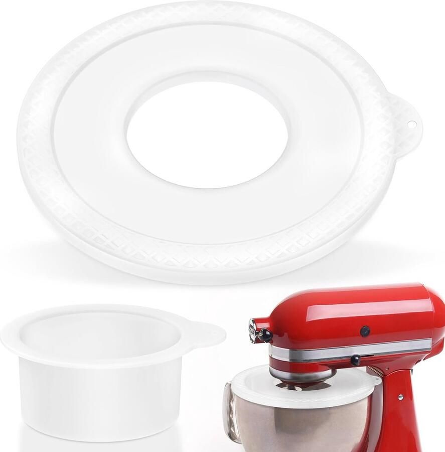 Mengkom Deksel Spatbescherming Mixer Schoon Bakken Opvouwbaar Ontwerp 4.5-5 Liter Wit