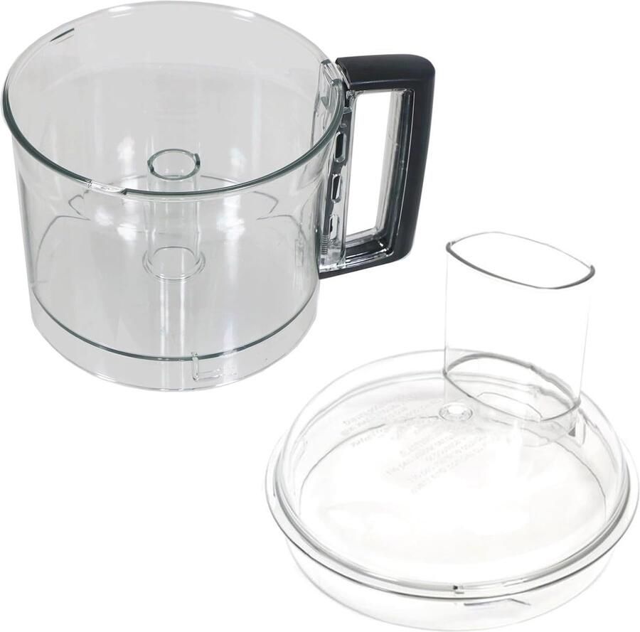 Mengkom Keukenmachine Reservekom Bakaccessoire Koken en Bakken Met Zwart Handvat Diameter 205 mm Transparant