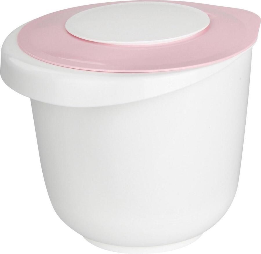 Mengkom met deksel Beslagkom Keukenkom Ingrediënten Mengen 2-in-1 Deksel 5 liter 28 cm Roze Wit