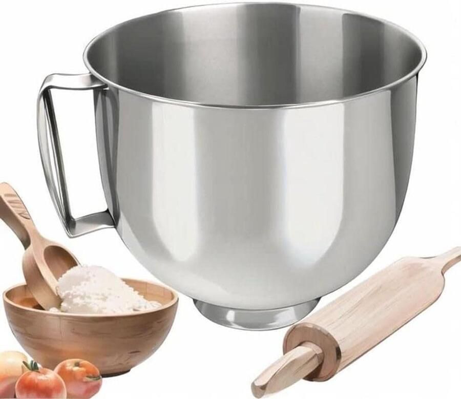 Mengkom Roestvrijstaal Mixer kom Bakken en Keuken Voedselveilig Materiaal 48 Liter Zilver