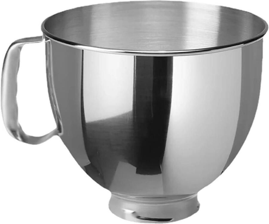 Mengkom van staal Keukenmachine kom Bakken en Koken Standaard formaat 5Qt capaciteit Zilverkleurig
