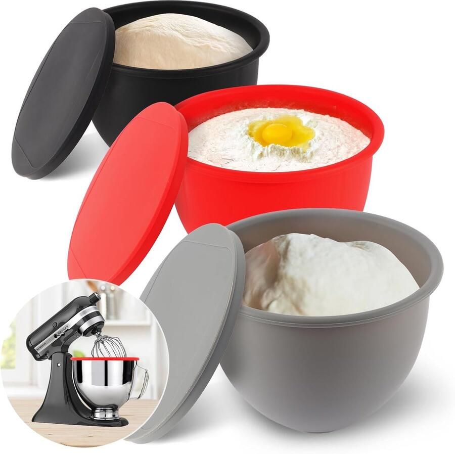 Mengkom Voeringen Mixer Hulpmiddelen Bakken & Koken 3 Voeringen Set 5 Kwart Transparant