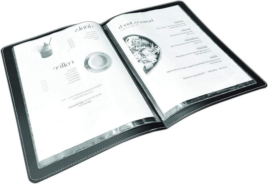 Menu A4 Set Menuhouders Horecagebruik Personaliseerbaar met Gravure 8 Stuks Hemelsblauw