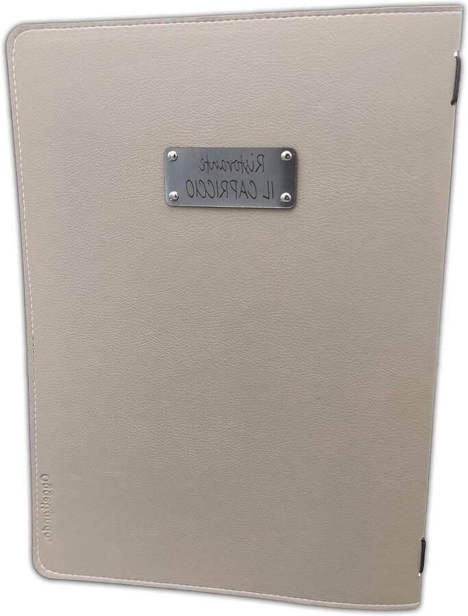 Menu Sets Kaarthouders Horeca Presentatie Gratis Gravure A4 Formaat Beige