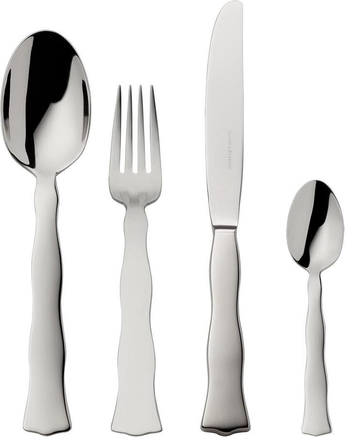 Menubestek 4-delig Eetgerei set Stijlvol dineren 18 8 roestvrij staal 4 stuks Zilverkleurig