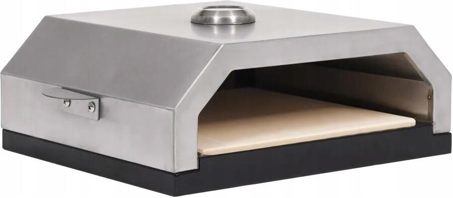 Merkloze Pizzaoven voor Gas- Houtskoolgrill Zwart Zilver