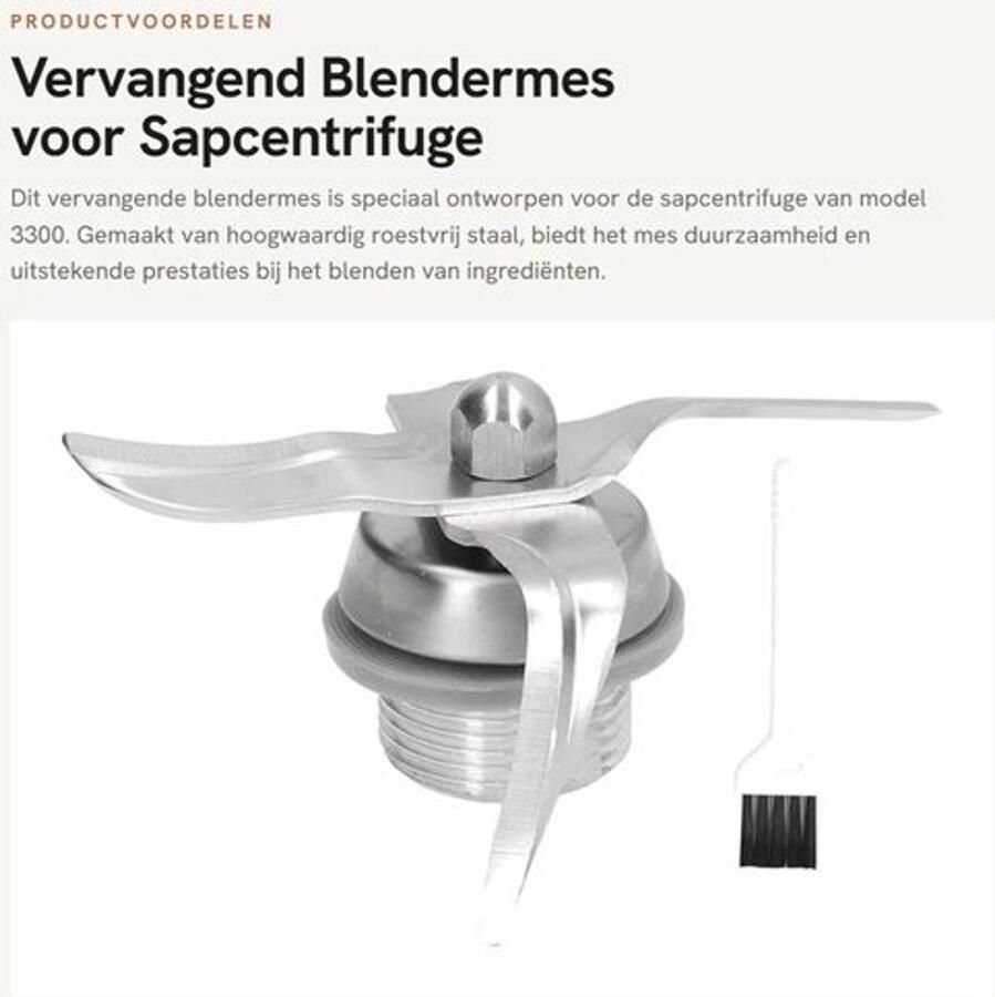 Messen Vervangend Blendermes Roestvrij Staal Voor Thermomix 3300 Inclusief Reinigingsborstel Duurzaam en Gebruiksvriendelijk