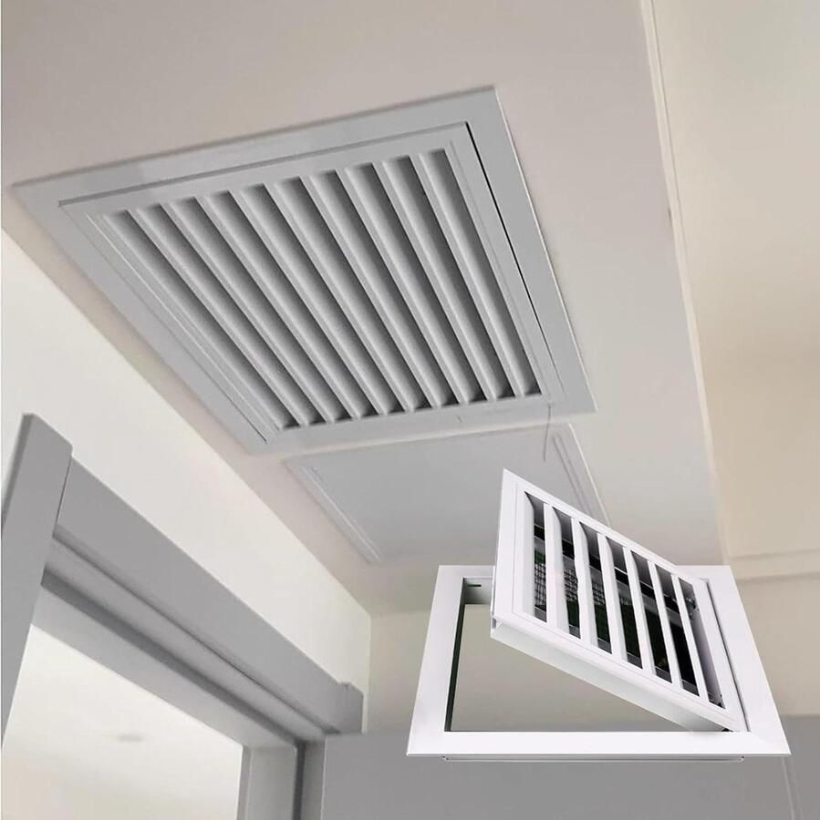 Metalen afzuigkap ventilatie toegangsdeur met lamellen eenvoudig te installeren ventilatiepaneel (55 x 80 cm) voor efficiënte luchtstroom en onderhoud