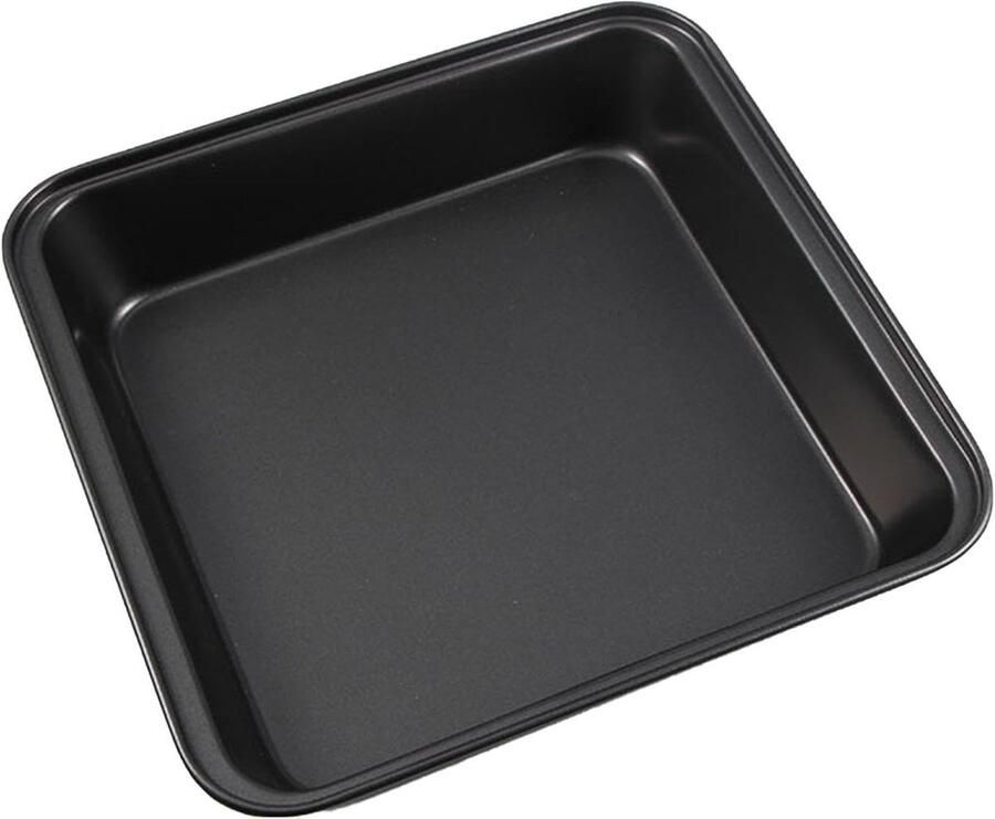 Metalen bakplaat Antiaanbaklaag Oven Gerechten Maken Vierkant Ontwerp 24.9 x 23 x 9 cm Zwart